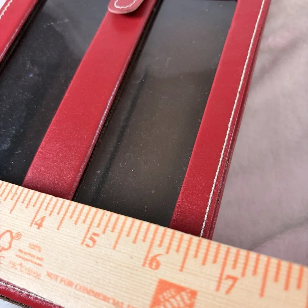 Vtg Style DeLoach Vineyards Red Leather & Cork‎ Carrier 2-Bottle Case Gift Set